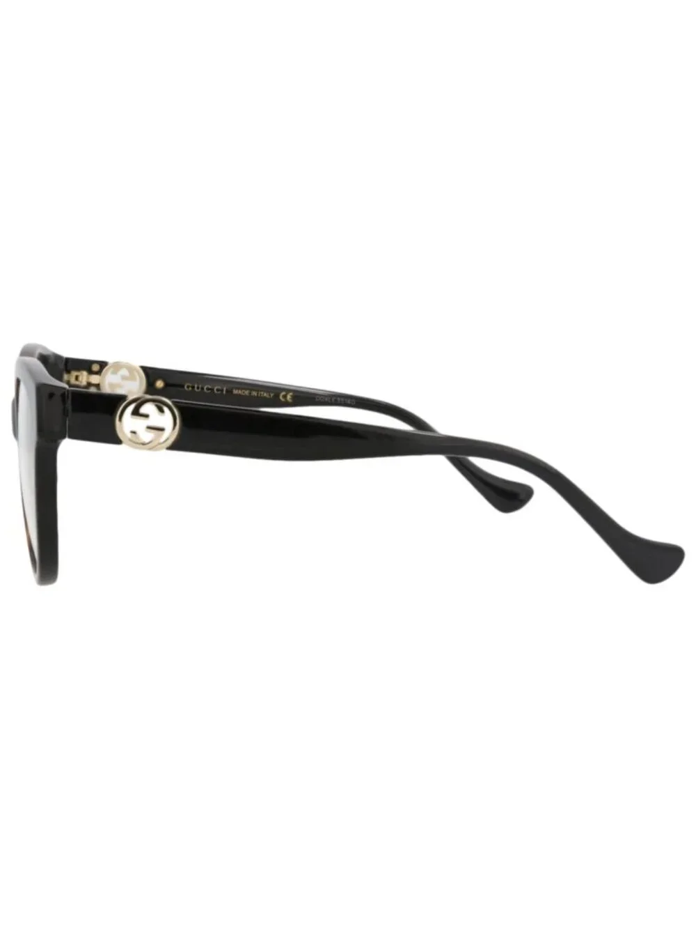 New Gucci Women's Eyeglasses Square Rectangle Injection Frame Havana Black